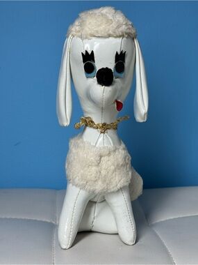 Vintage Kitsch Poodle Figurine
Vinyl White Big Eye Dog